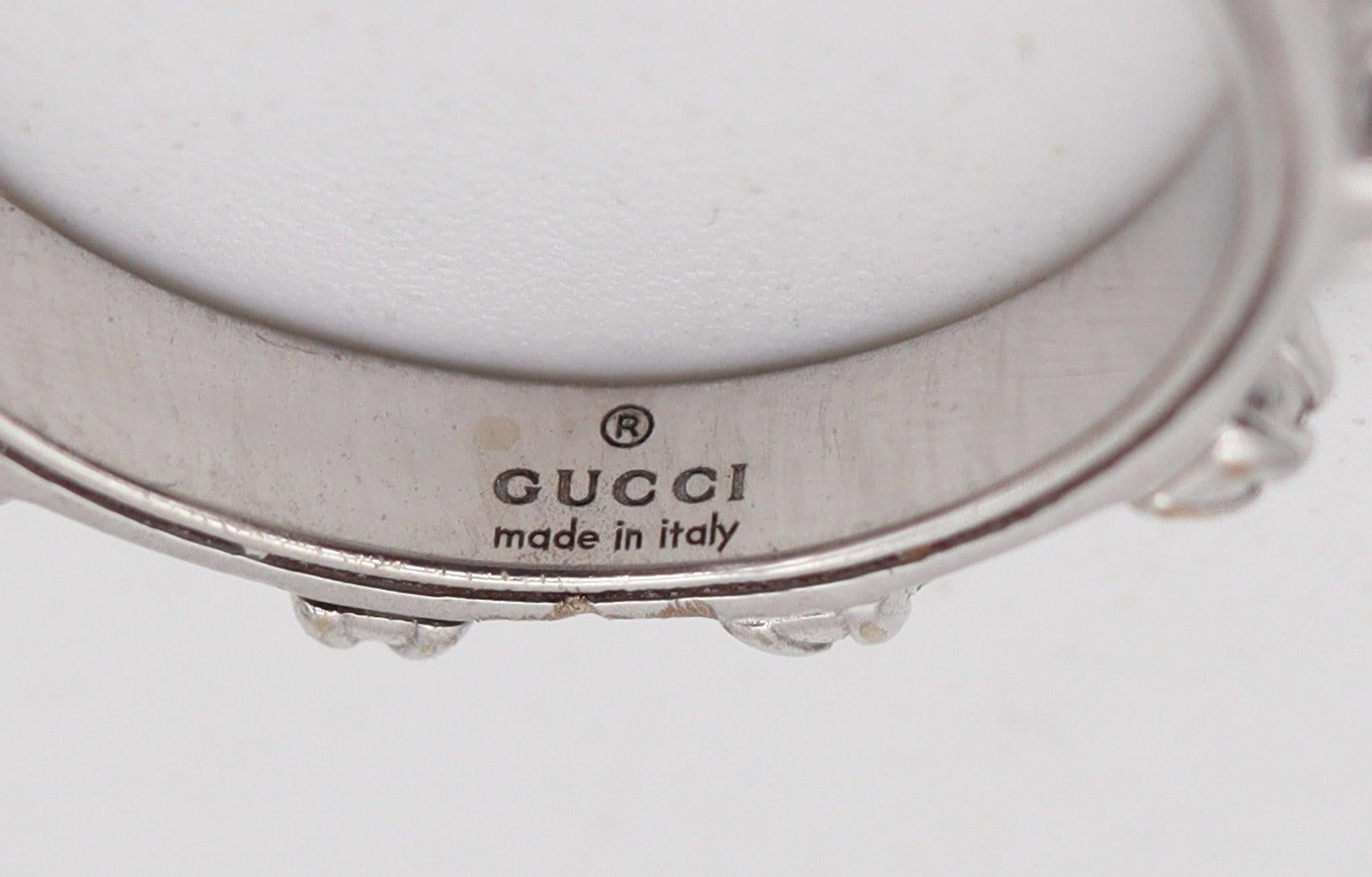 Taglio brillante GG Milano Running Ring Band in oro bianco massiccio 18Kt e diamanti VS in vendita