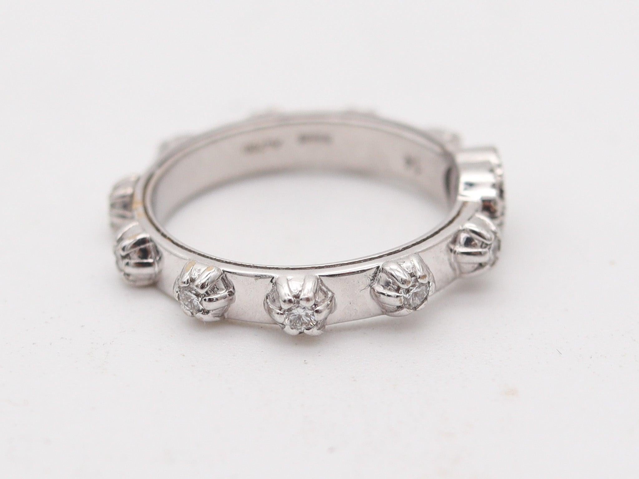da uomo o donna GG Milano Running Ring Band in oro bianco massiccio 18Kt e diamanti VS in vendita