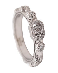 Anillo GUCCI Milano GG Running de oro blanco macizo de 18 quilates y diamantes VS
