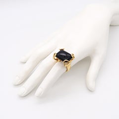 Gucci Milano Horsebit Cocktail Ring in 18Kt Yellow Gold with 26 Cts Black Onyx