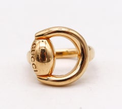 Gucci Milano Horsebit Cocktail Ring in Solid 18kt Yellow Gold