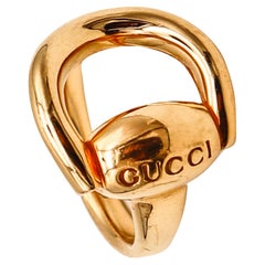 Gucci Milano Horsebit-Cocktailring aus massivem 18 Karat Gelbgold