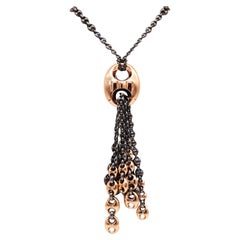 Gucci Milano Collana Mariner a goccia lunga Sautoir in oro 18Kt e argento annerito