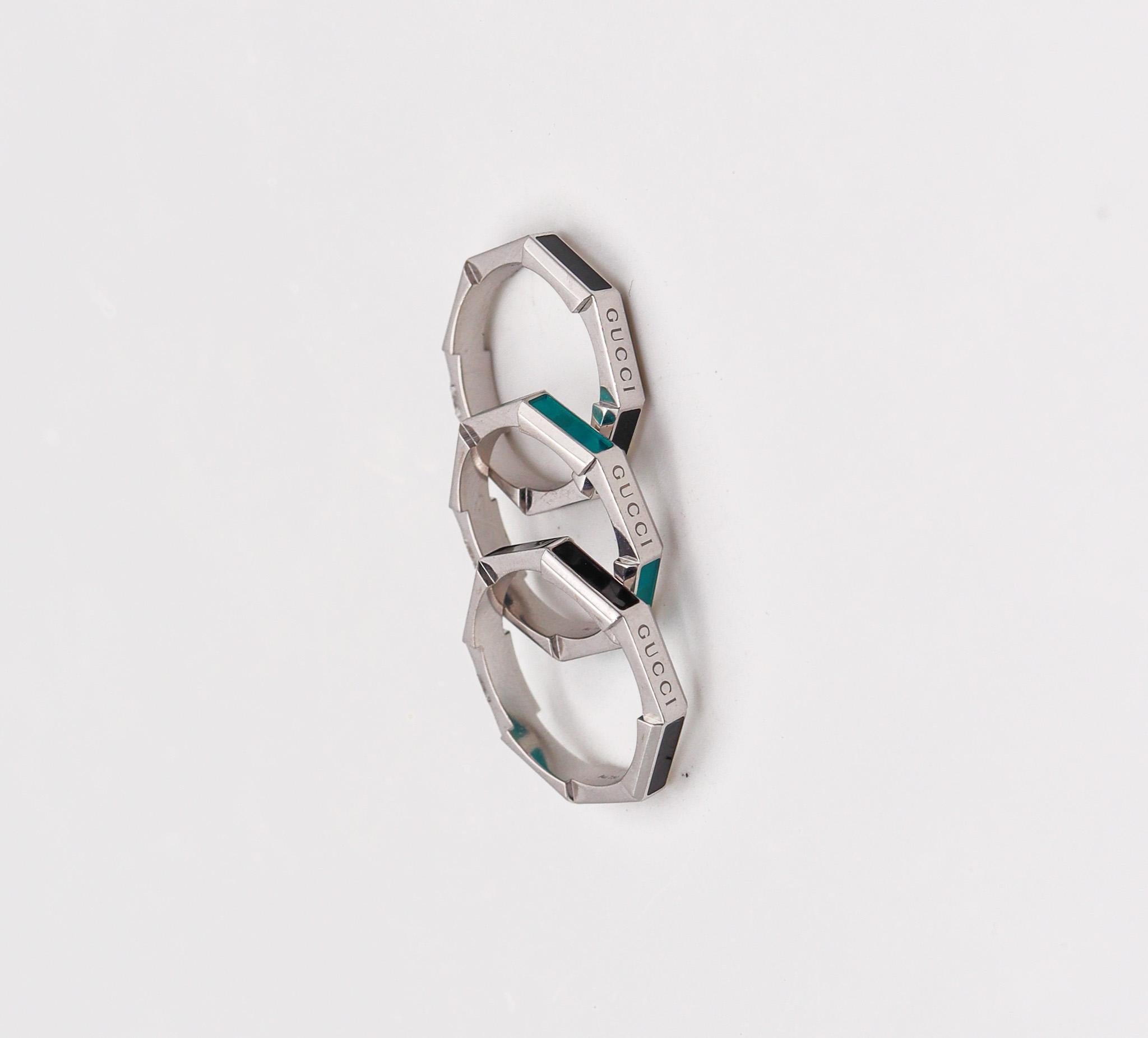 gucci link to love enamel and diamond ring