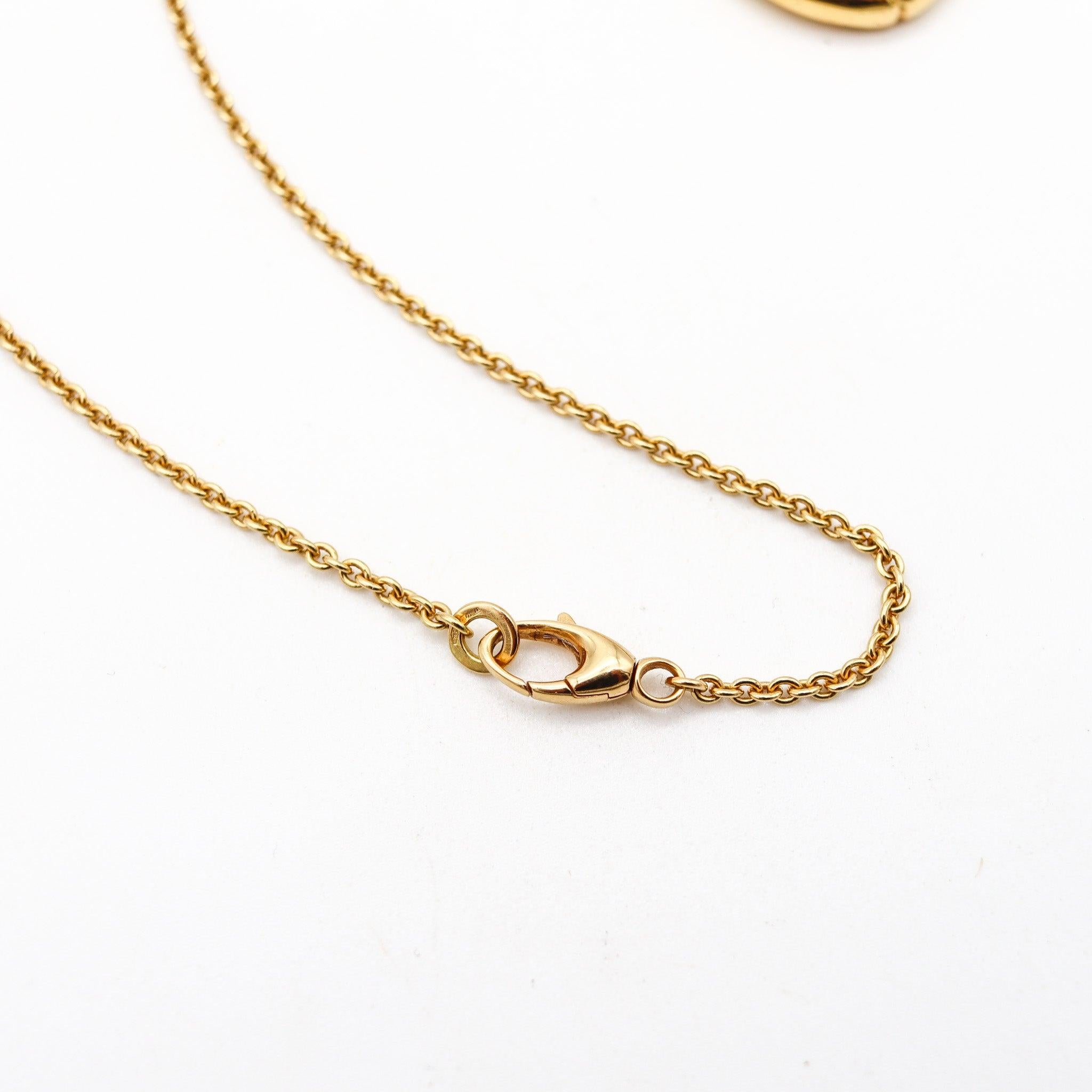 Collana-pendente con triplo morsetto a goccia GUCCI Milano in oro giallo 18Kt In condizioni ottime in vendita a Miami, FL