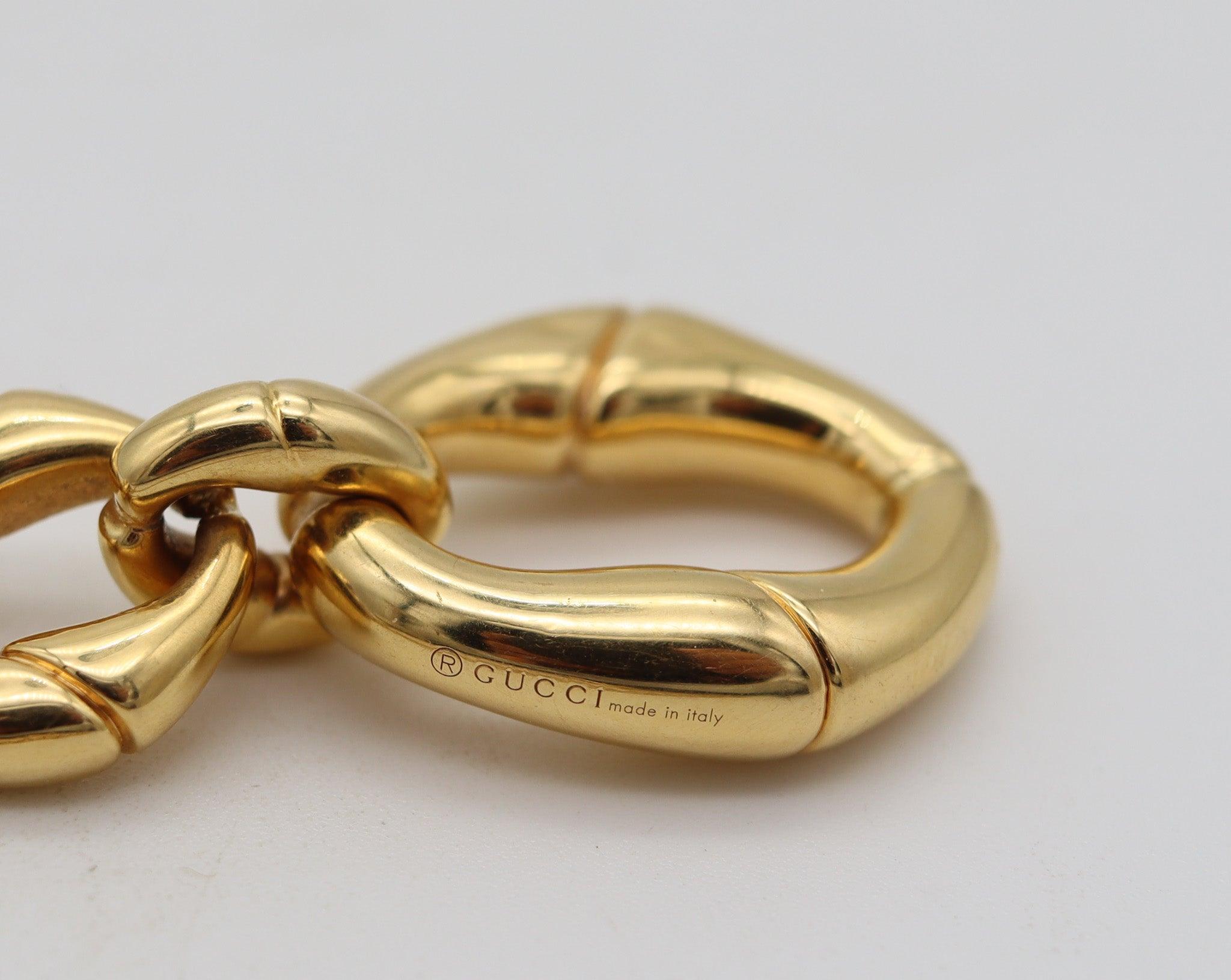 Collana-pendente con triplo morsetto a goccia GUCCI Milano in oro giallo 18Kt in vendita 2