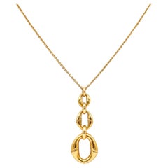 Collana-pendente con triplo morsetto a goccia GUCCI Milano in oro giallo 18Kt