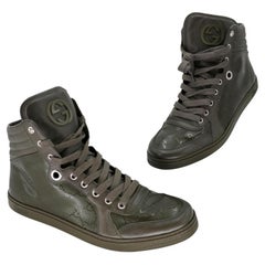 Used Gucci Military High Top GG 9.5 Monogram Sneakers GG-S0829-0002