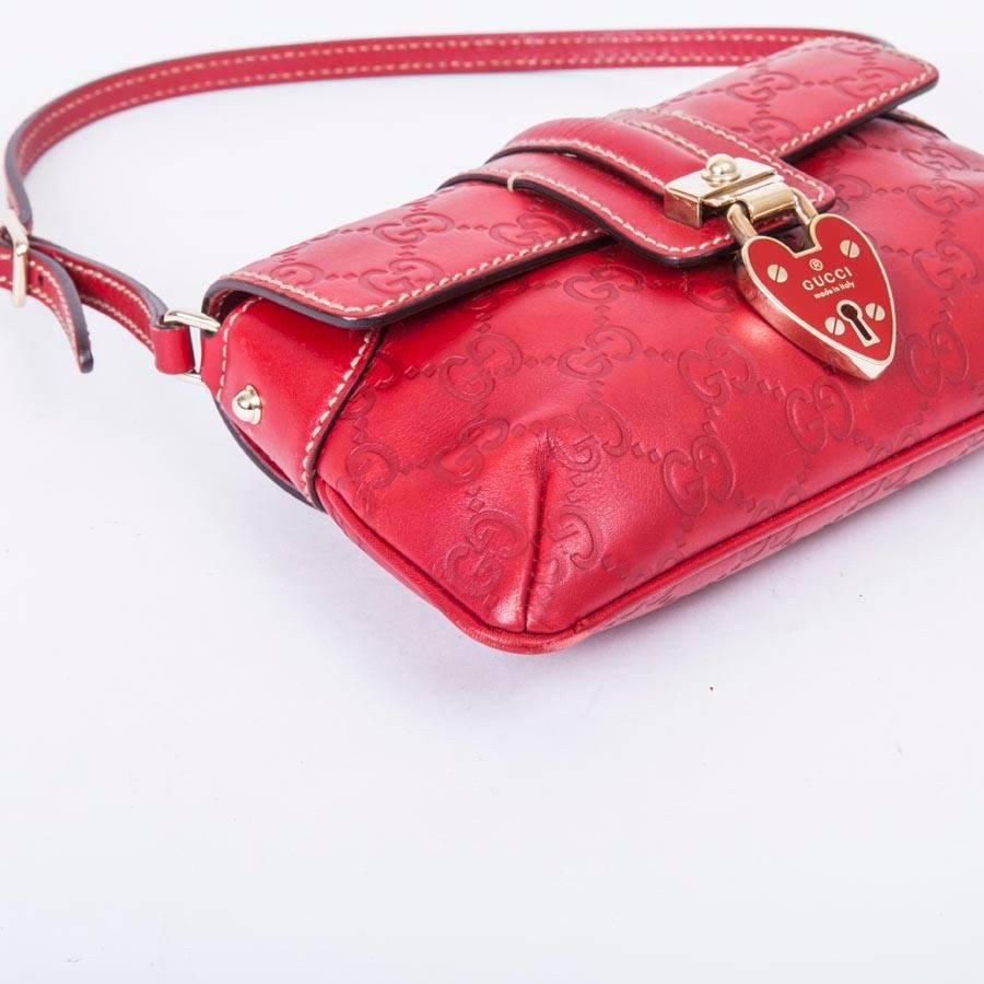 GUCCI Mini Bag in GG Embossed Red Leather 1