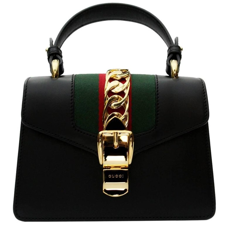 Gucci Mini Black Sylvie Bag 2018 at 1stDibs | gucci bags 2018, gucci mini  black bag, gucci sylvie bag black