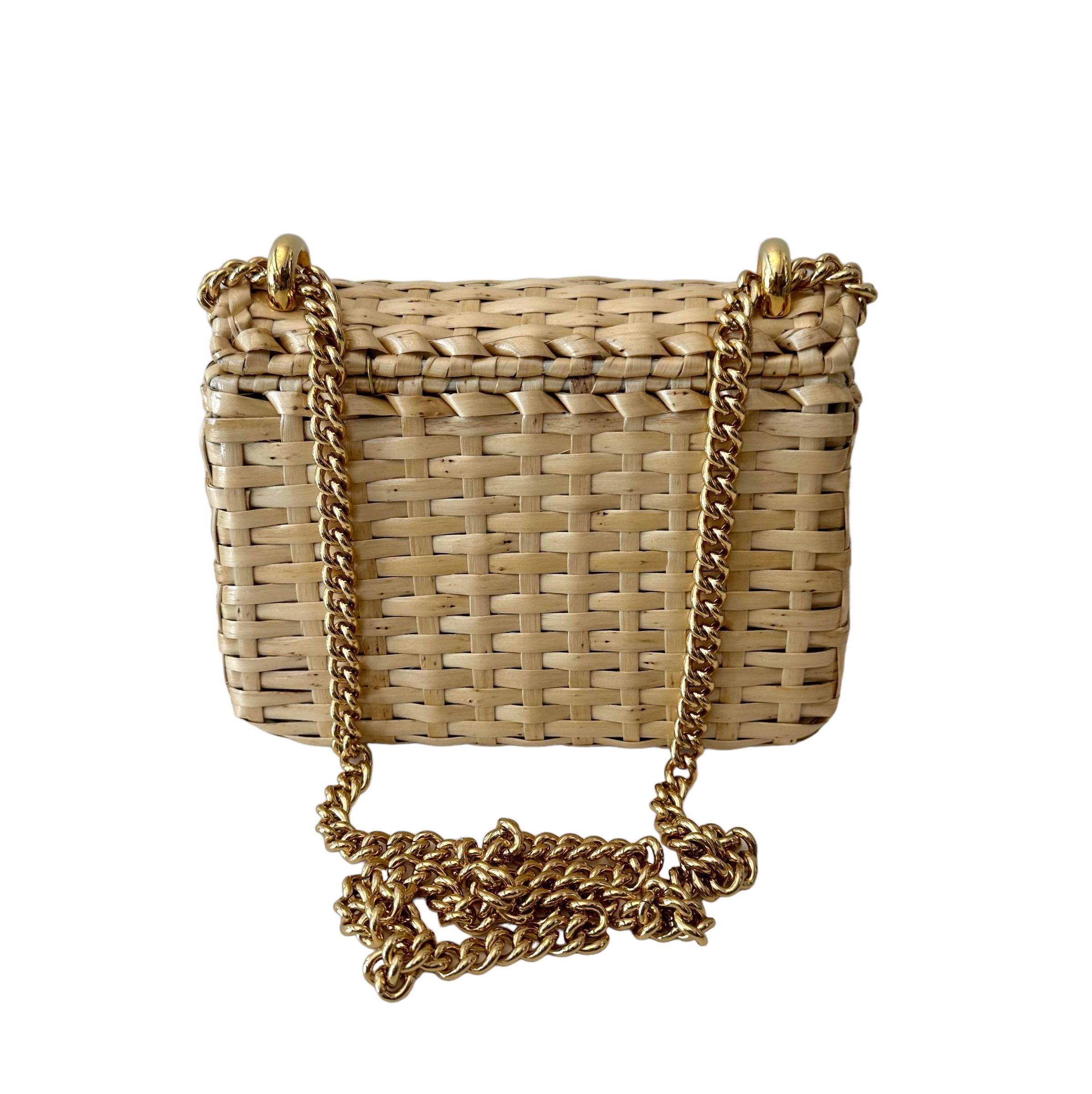 Gucci Mini Cestino Glazed Wicker Bag 2