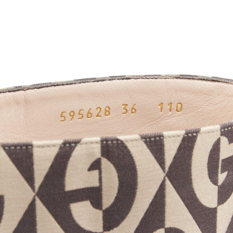 GUCCI Mini Diamond B Face GG monogram jacquard platform boot EU36 6