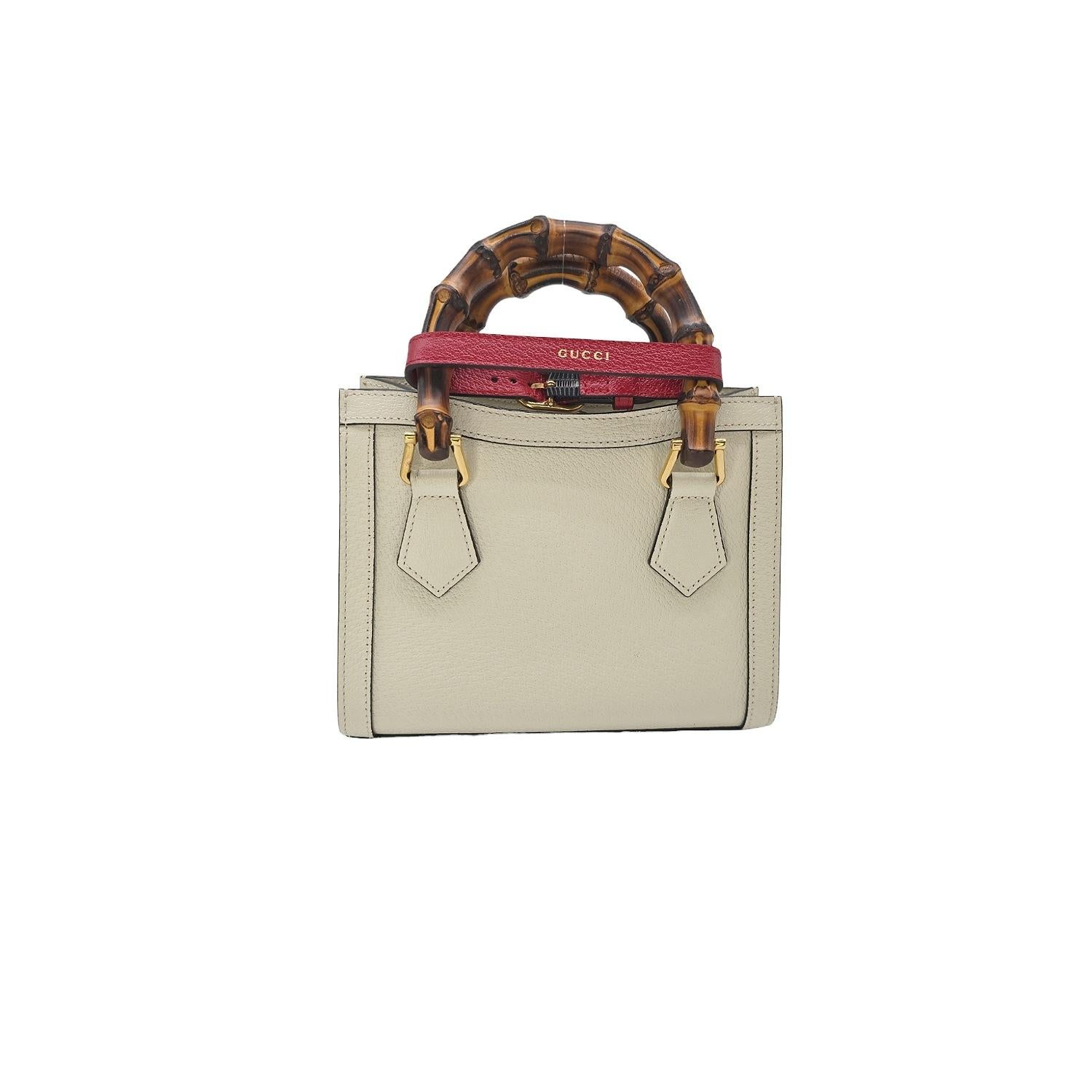 Gucci Mini Diana Bamboo Top Handle Tote In Excellent Condition In Scottsdale, AZ