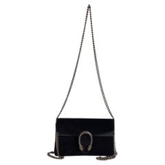 Borsa a tracolla Gucci Mini Dionysus in pelle scamosciata nera