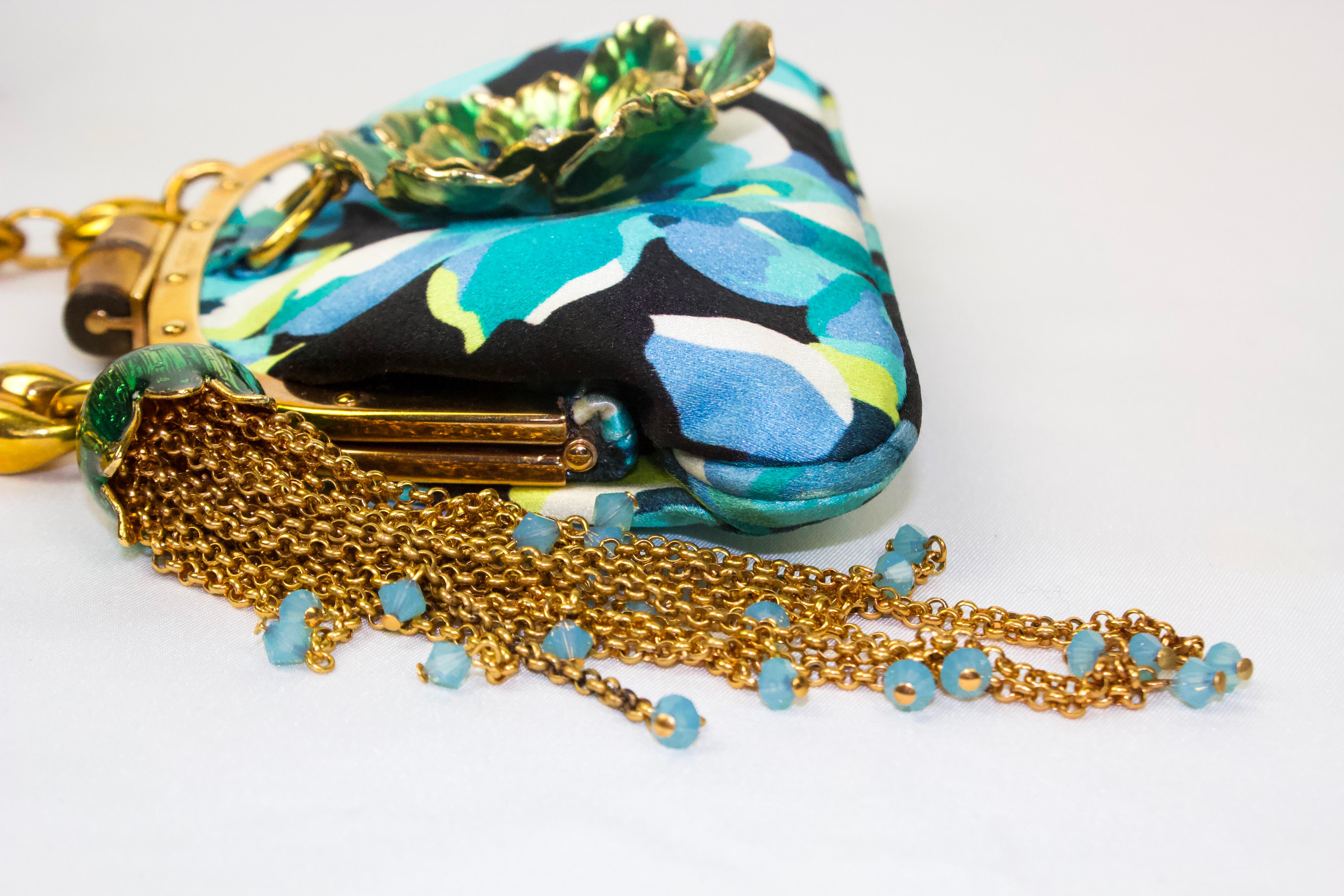 Gucci Mini Embellished Silk Floral Bag S/S 2006 9