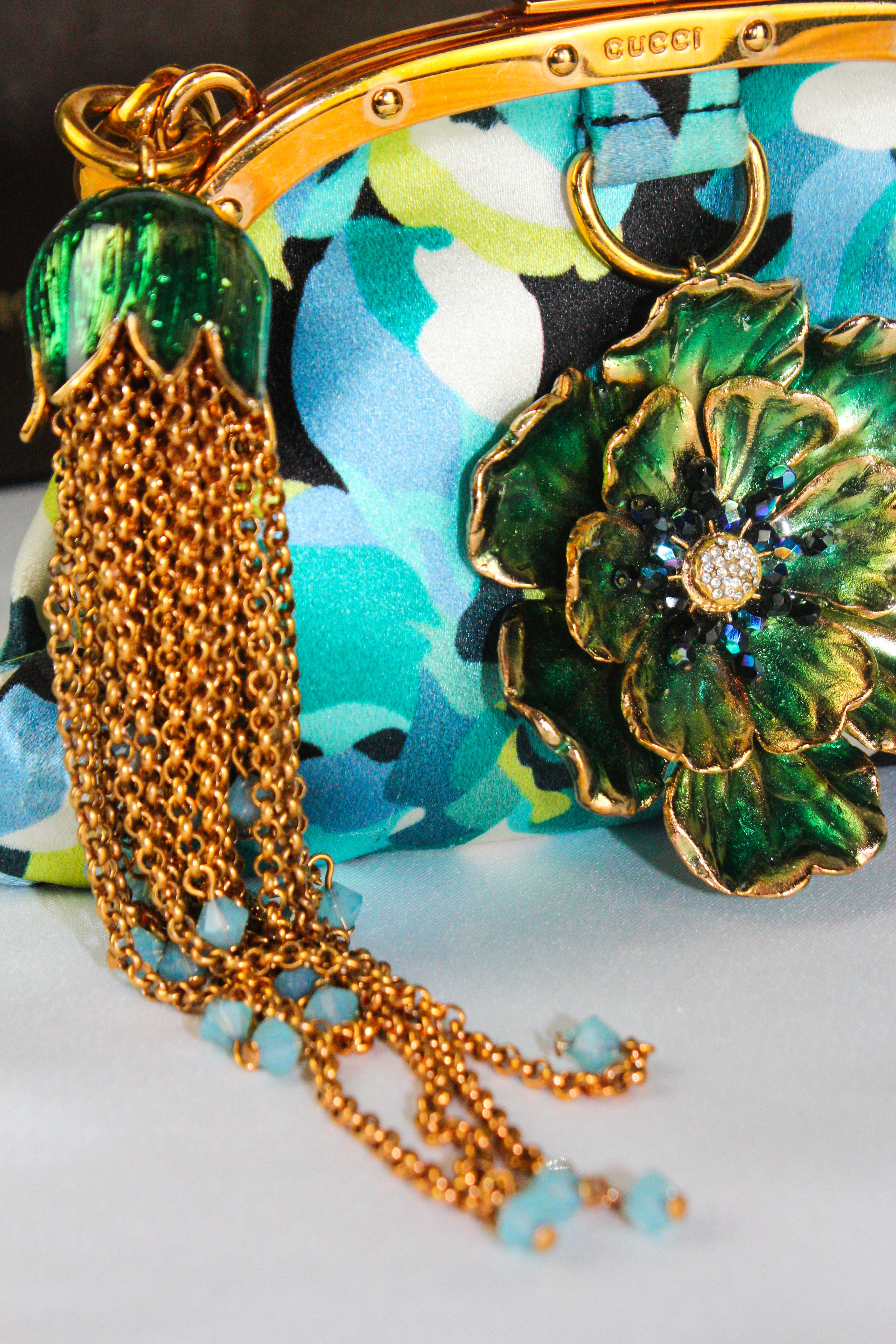 Gucci Mini Embellished Silk Floral Bag S/S 2006 1