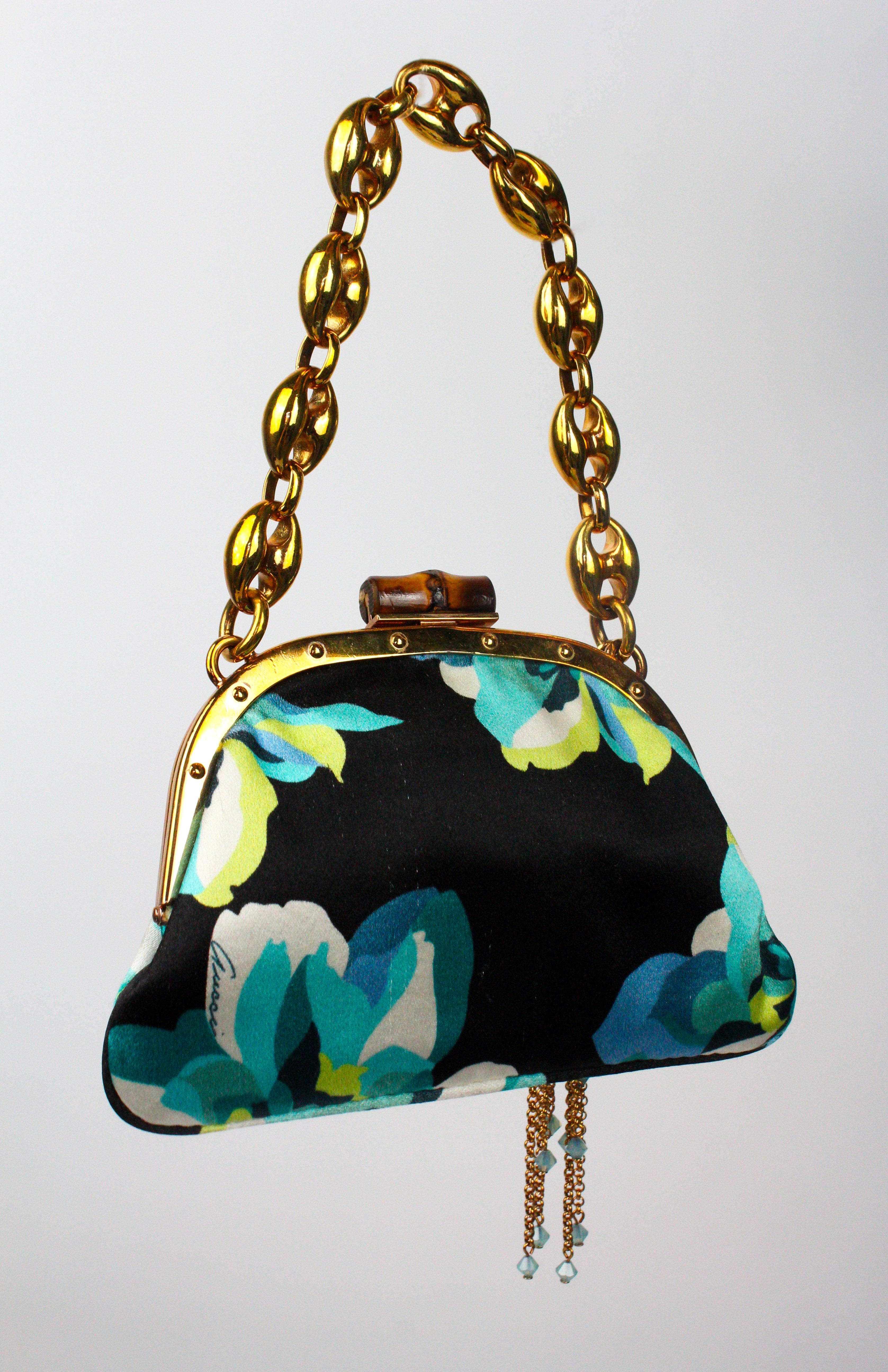 Gucci Mini Embellished Silk Floral Bag S/S 2006 4