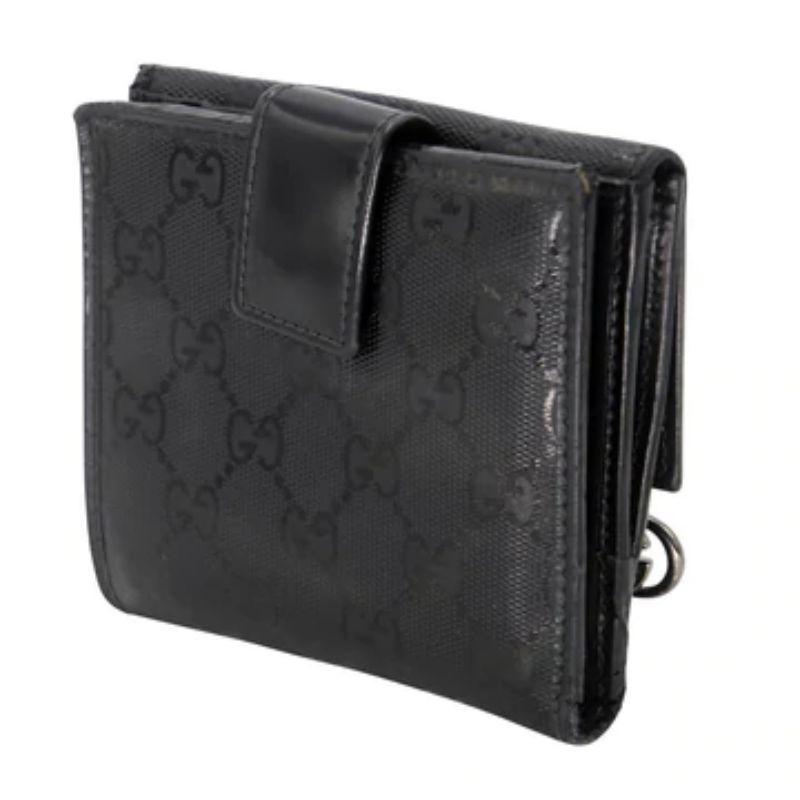 Gucci Mini Klappe Canvas GG beschichtete französische Brieftasche GG-0317N-0069 (Schwarz) im Angebot