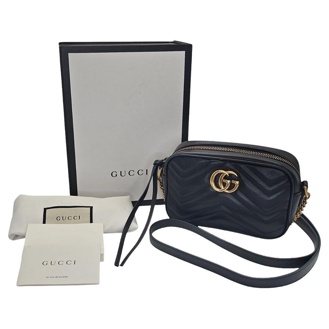 Gucci Mini GG Marmont Matelassé Camera Crossbody Bag For Sale