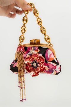 Gucci Mini Leather Bag in Satin and Gold Metal