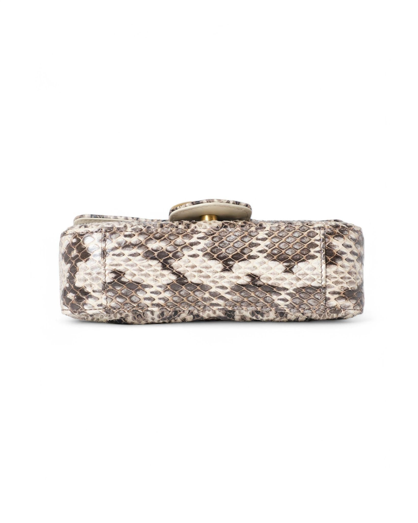 Gucci Mini Marmont 16 GG Pitone Bianca in vendita 5