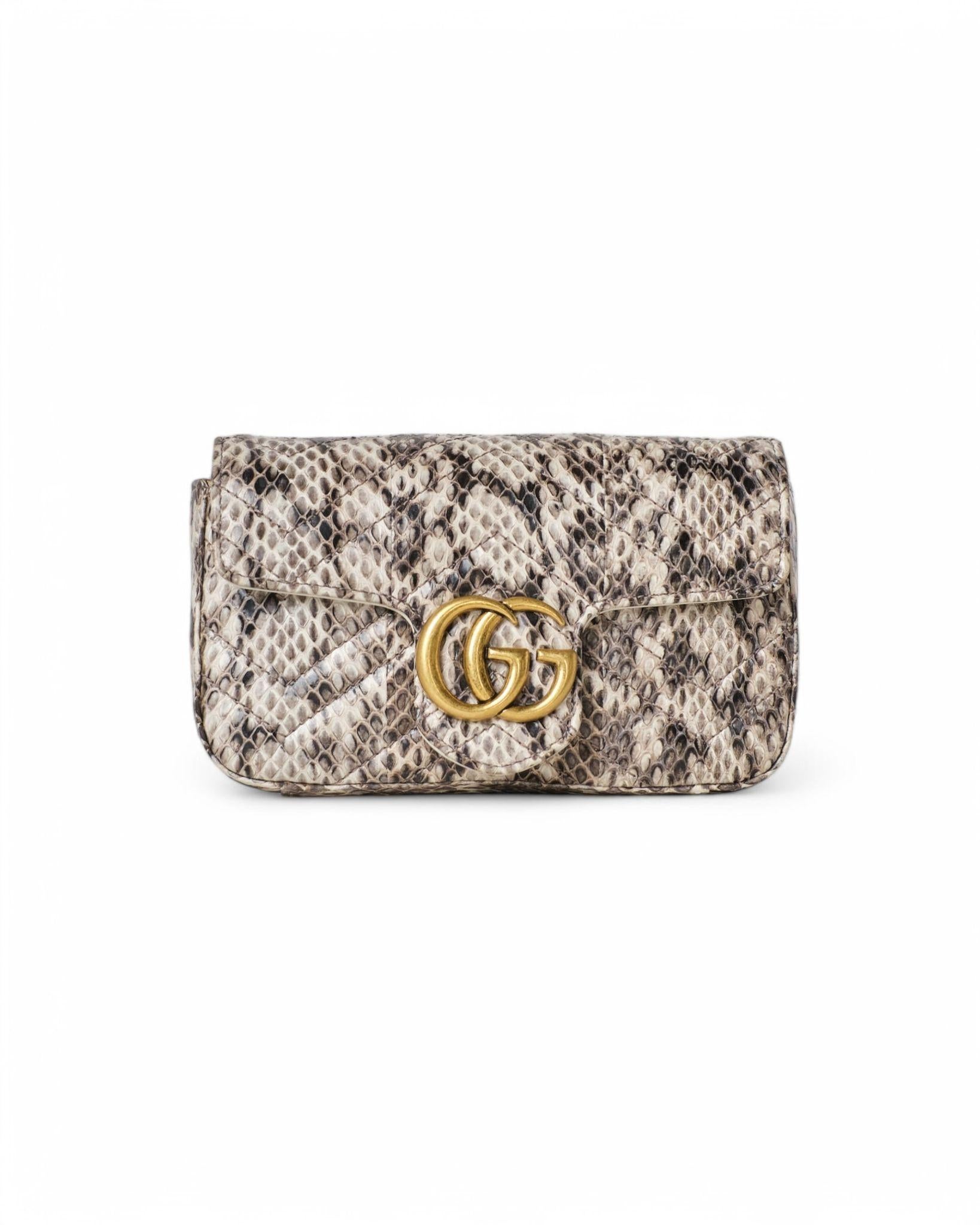 Gucci Mini Marmont 16 GG Pitone Bianca in vendita 7