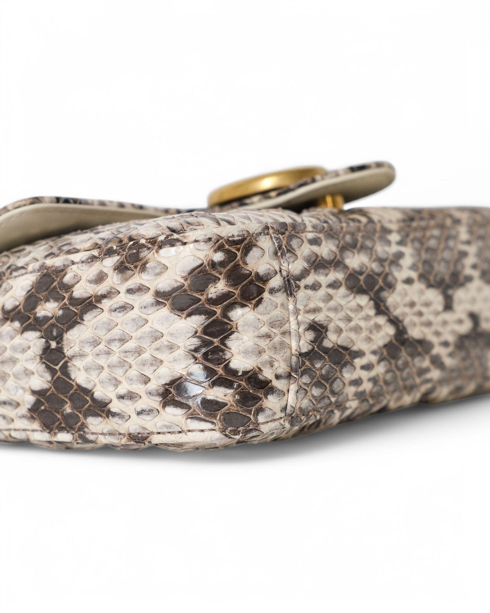 Gucci Mini Marmont 16 GG Pitone Bianca in vendita 3