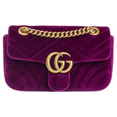 GUCCI, Mini Marmont in purple velvet