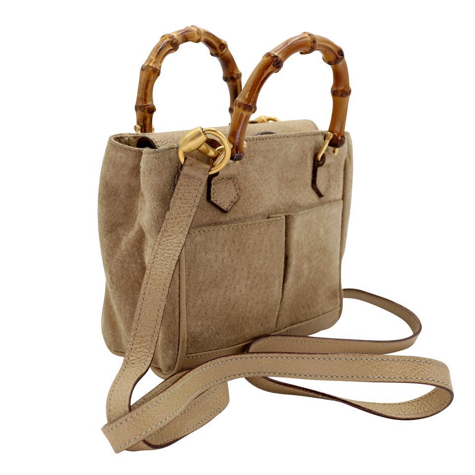 Gucci Mini bolso cruzado de ante micro bambú GG-B0509P-0004 Marrón en venta