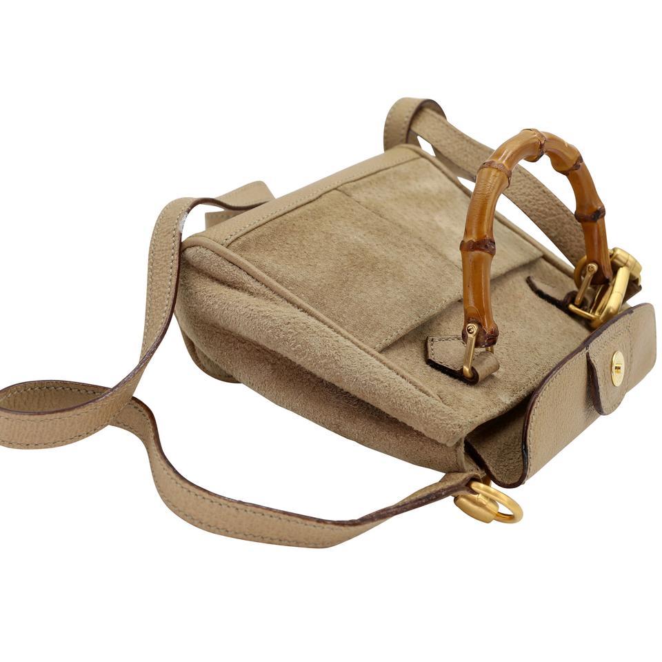 De las mujeres Gucci Mini bolso cruzado de ante micro bambú GG-B0509P-0004 en venta