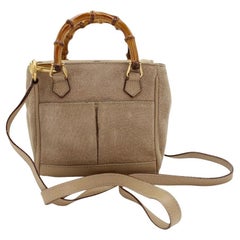 Gucci Mini Micro Bamboo Borsa a tracolla in pelle scamosciata GG-B0509P-0004