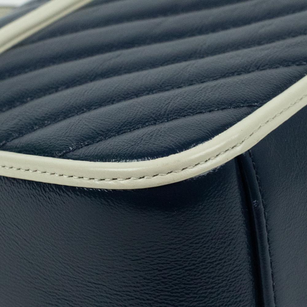 Gucci, Mini Top Handle Marmont in blue leather 6