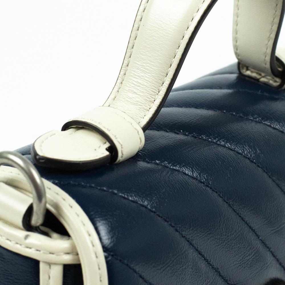 Gucci, Mini Top Handle Marmont in blue leather 8