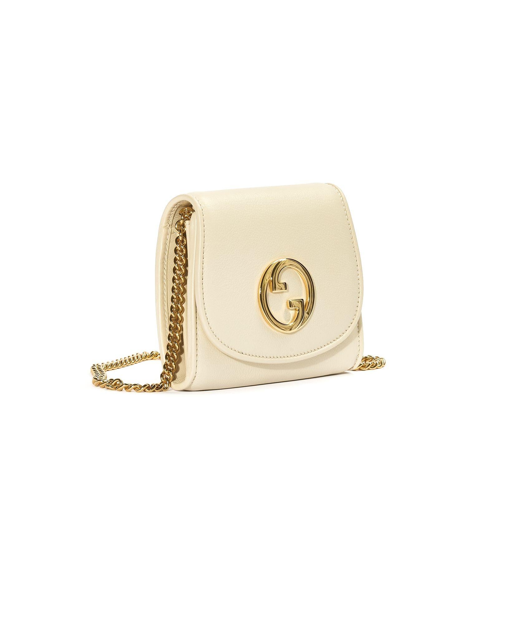 Gucci Mini Wallet Blondie Chain Bianco In condizioni Nuovo in vendita a Torre Del Greco, IT