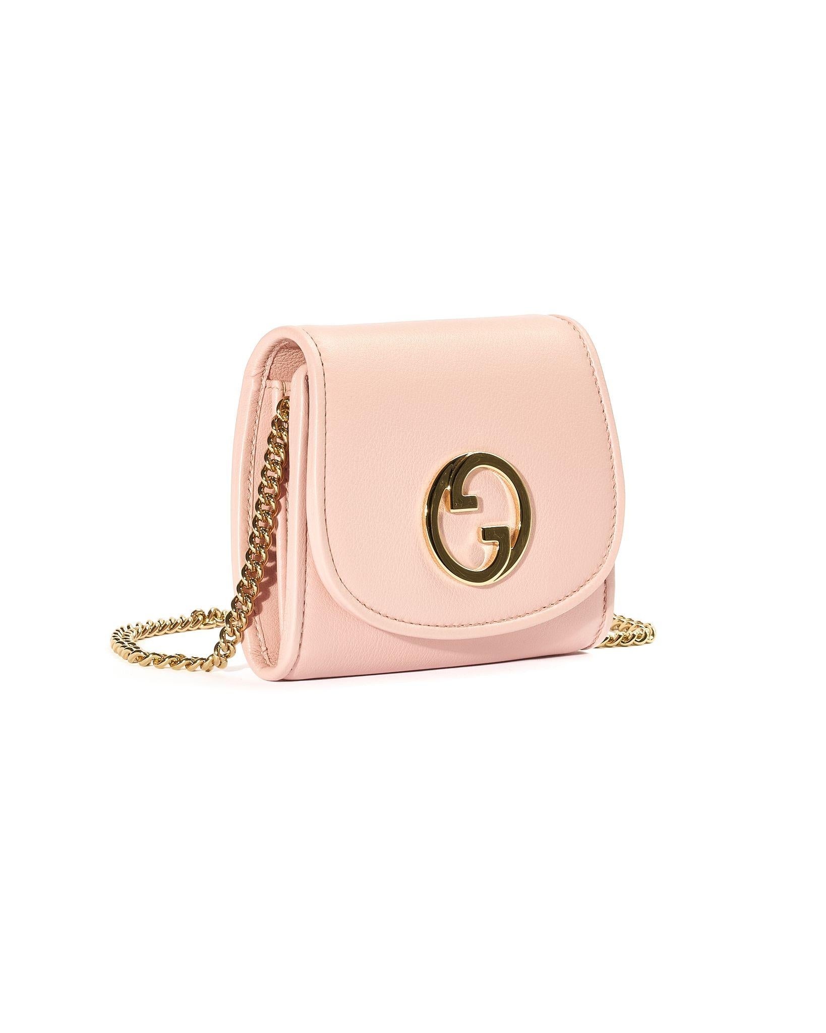 White Gucci Mini Wallet Blondie Chain Pink For Sale