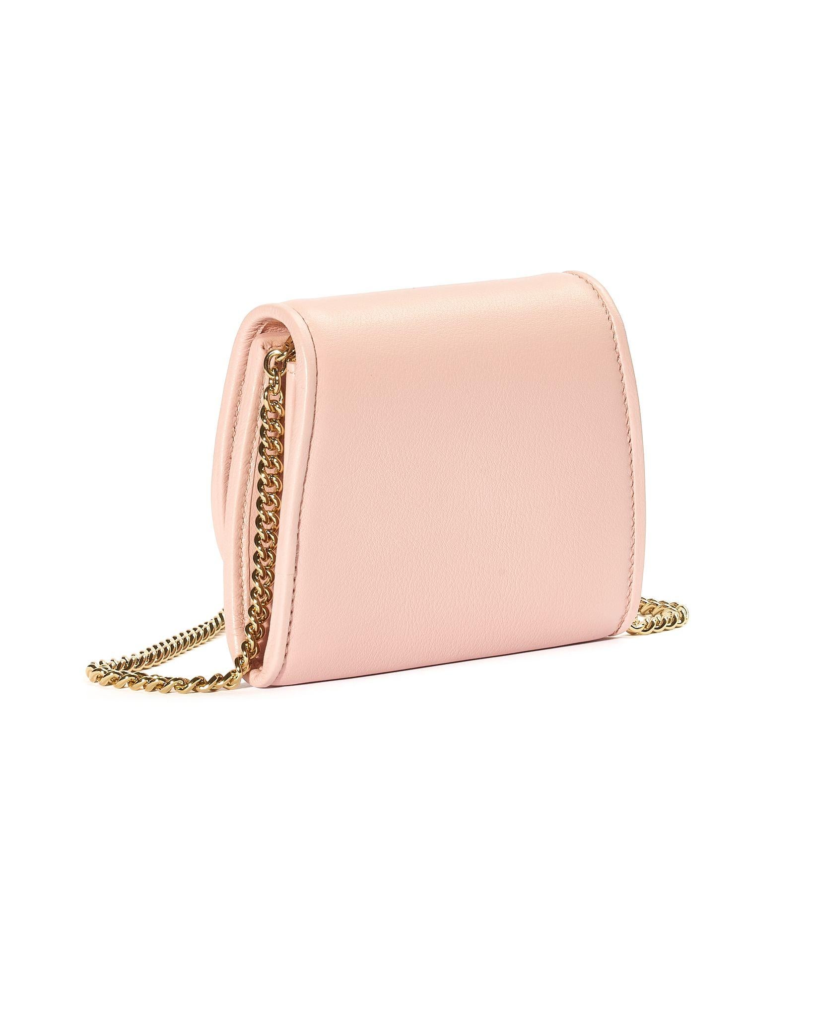 Gucci Mini Wallet Blondie Chain Pink In New Condition For Sale In Torre Del Greco, IT