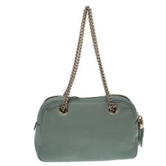 Gucci Mint Green Leather Medium Soho Chain Shoulder Bag