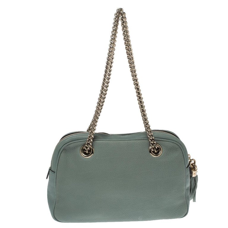 Gucci Mint Green Leather Medium Soho Chain Shoulder Bag at 1stDibs ...