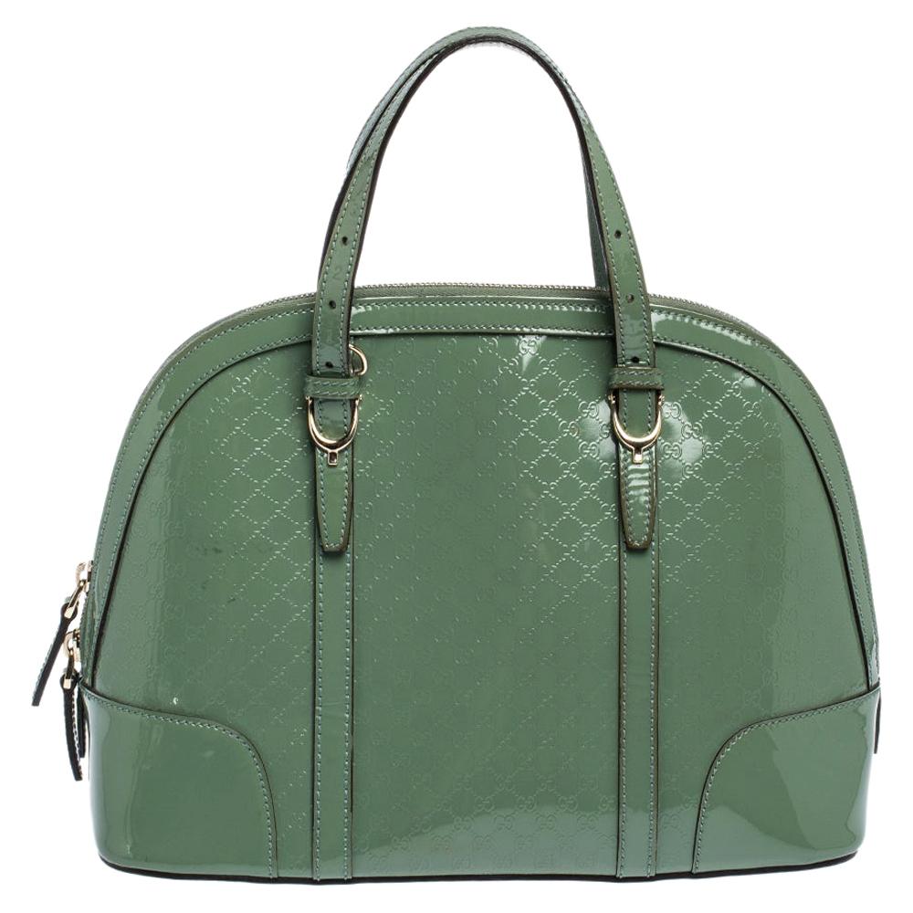 Gucci Mint Green Microguccissima Patent Leather Nice Satchel