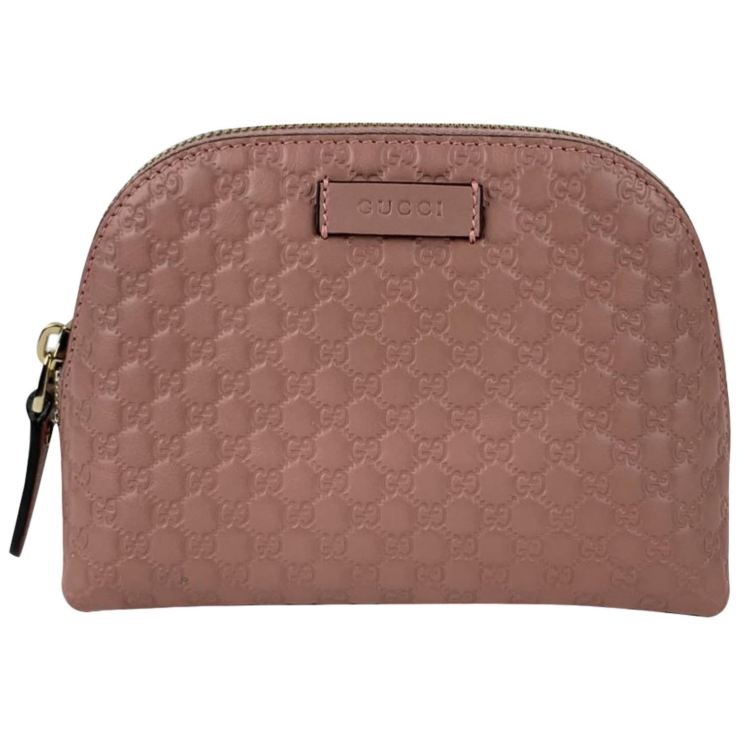 Gucci Mint Pink Micro Guccissima Leather Pouch Cosmetic Bag at 1stDibs