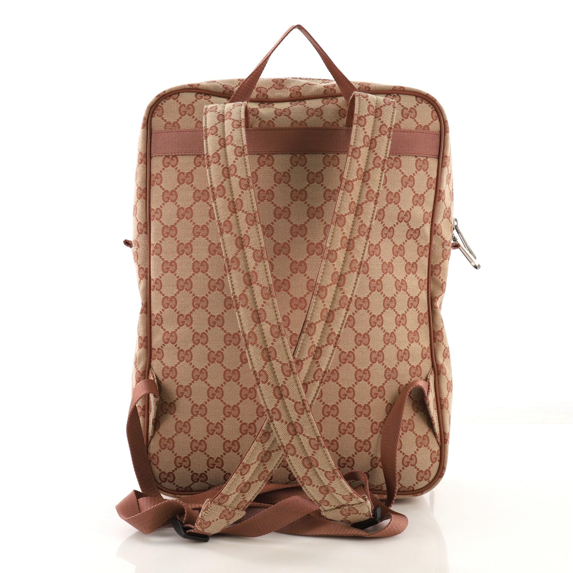 Gucci MLB Front Pocket Backpack GG Canvas With Applique Medium In Excellent Condition In NY, NY