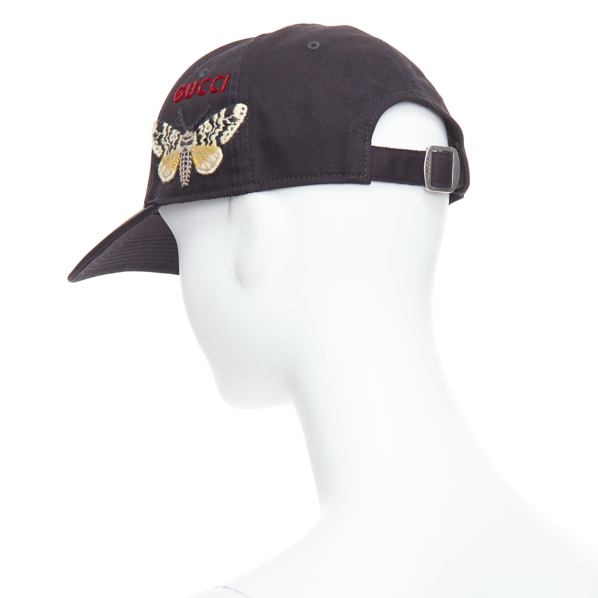 GUCCI MLB NY YANKEE red logo butterfly black white cotton cap 57-61cm 1