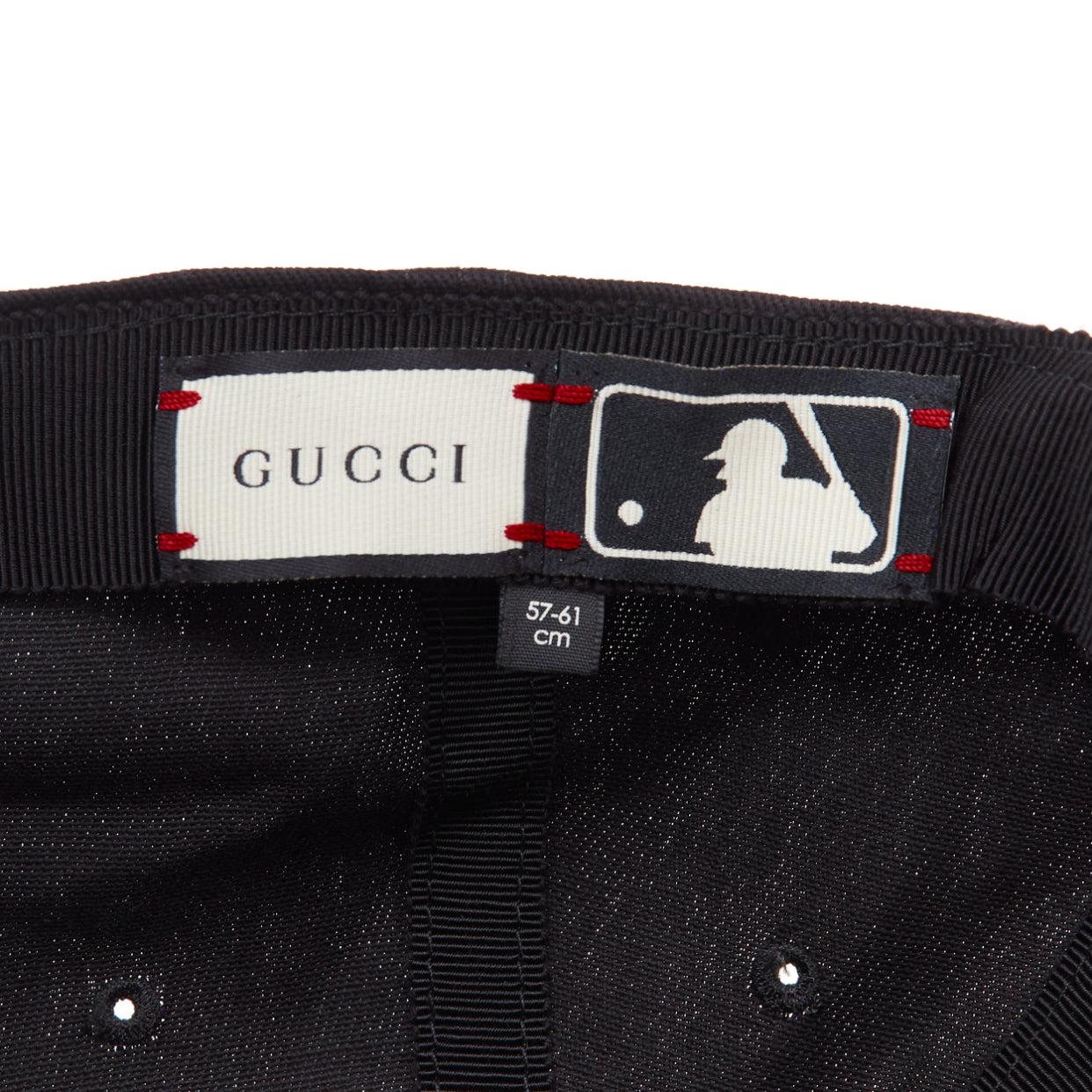 GUCCI MLB NY YANKEE red logo butterfly black white cotton cap 57-61cm 3