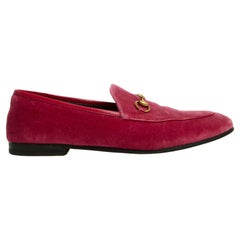 Gucci Mocassins Jordan EU39 Velours rose Horsebit Loafers Flats Shoes US8.5