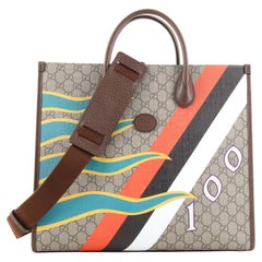 Gucci Interlocking G Patch Convertible Tote Printed GG Coated Canvas Medium
