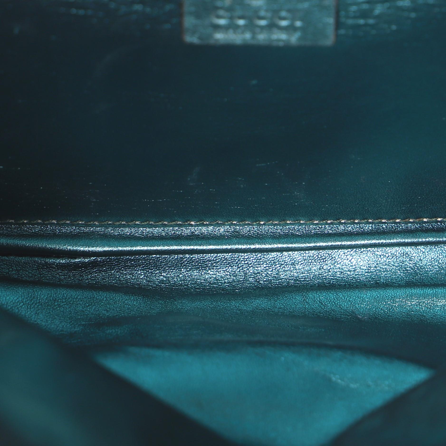 Blue Gucci Lucy Fold-Over Bamboo Clutch Python Medium