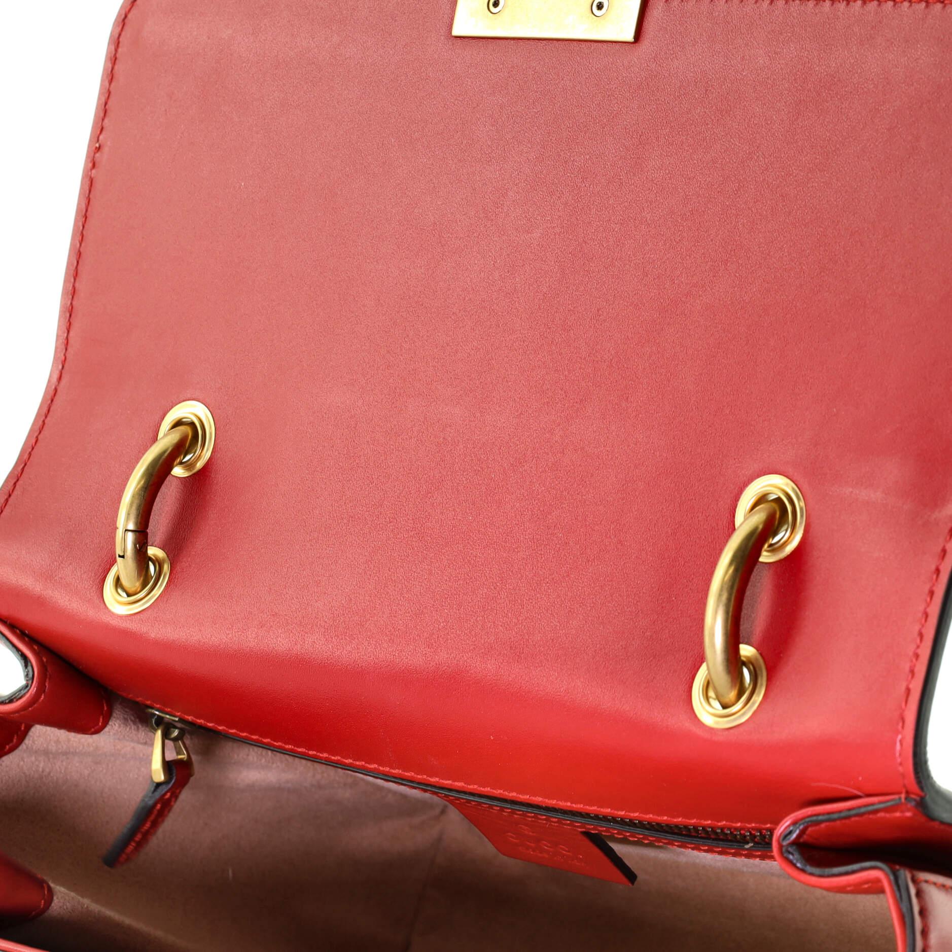 Red Gucci Model: Queen Margaret Flap Bag Colorblock Leather Medium