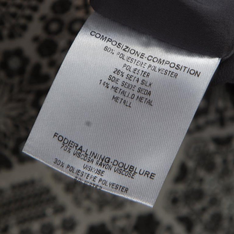 Gucci Monochrome Metallic Floral Jacquard Sleeveless Dress S For Sale ...