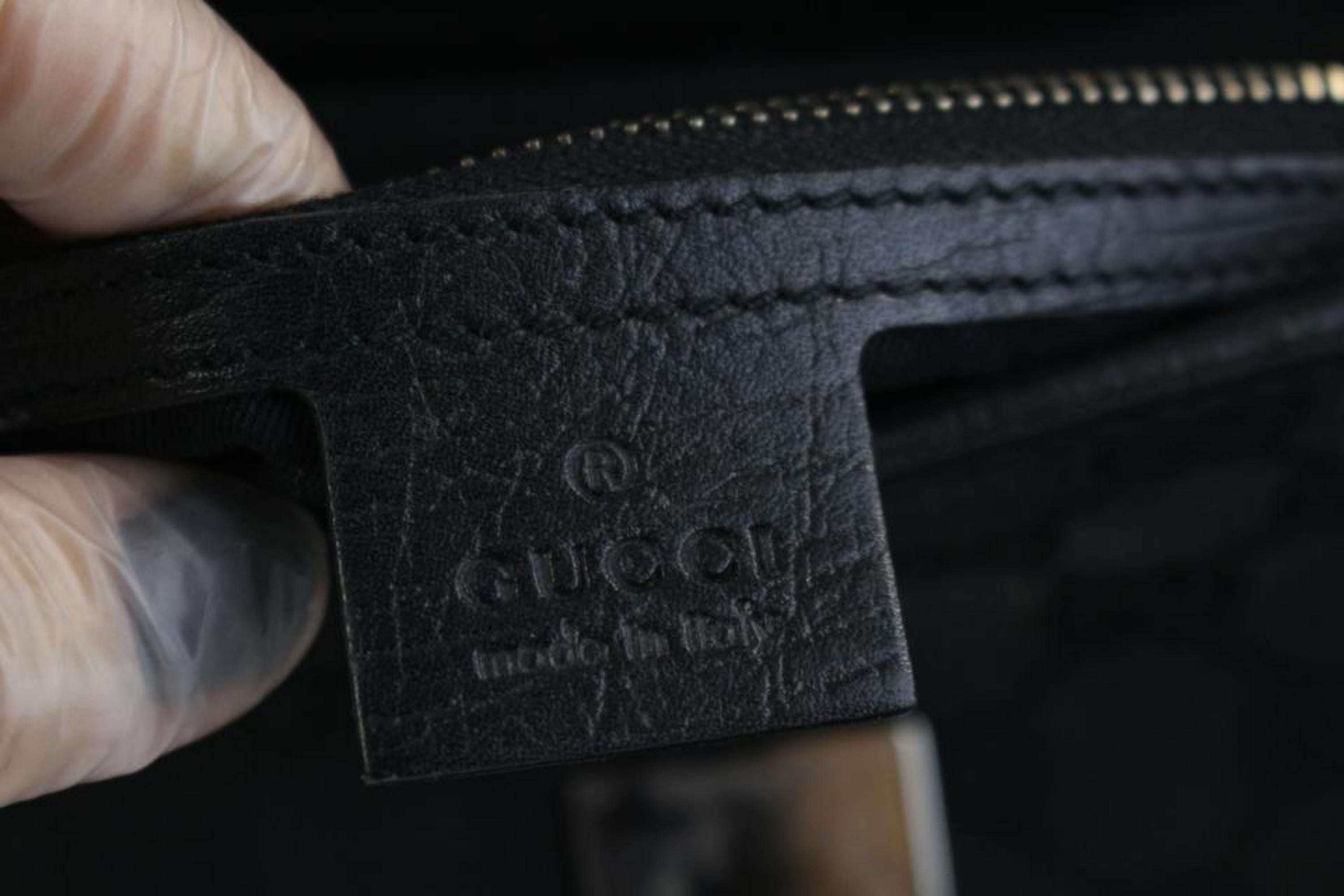 Women's Gucci Monogram Bamboo Bullet 08gz0720 Black Coated Canvas Shoulder Bag For Sale