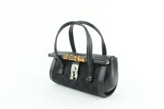 Gucci Monogram Bamboo Bullet 20gz1016 Black Leather Shoulder Bag